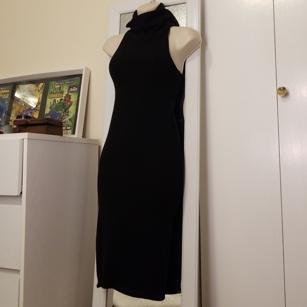 Turtle Neck Sleeveless Sweater Dress